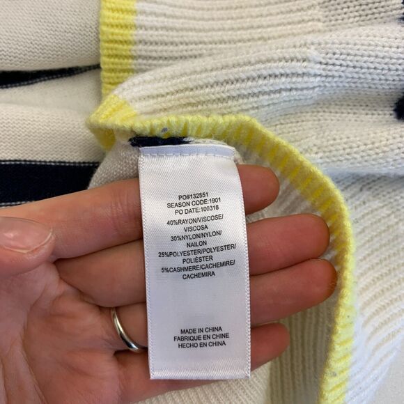 Splendid Striped Sweater Womens M Medium 5% Cashmere Blend Drop Shoulder *READ - Picture 13 of 16